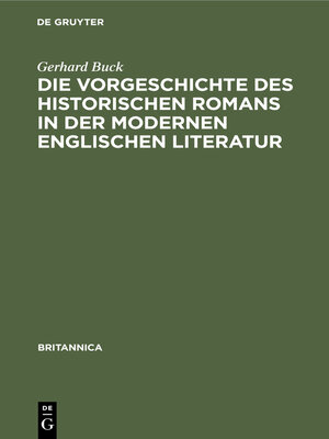 cover image of Die Vorgeschichte des historischen Romans in der modernen englischen Literatur